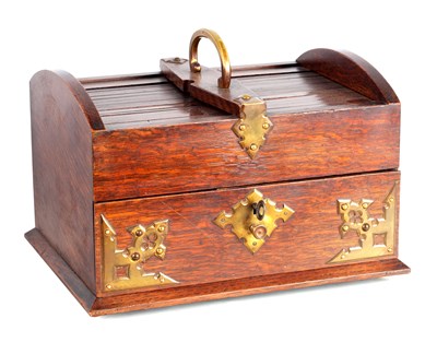 Lot 668 - A LATE 19TH CENTURY ORMOLU MOUNTED OAK HUMIDOR