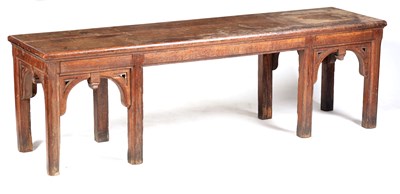 Lot 1129 - A 19TH CENTURY OAK GOTHIC WINDOW SEAT