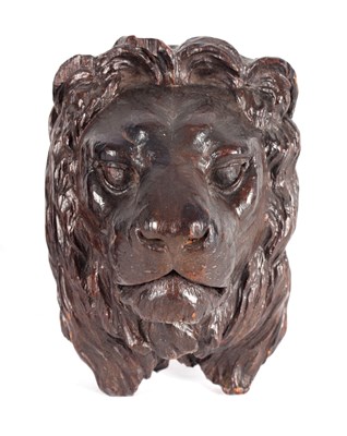 Lot 656 - A LATE 18TH CENTURY CARVED LIONS MASK