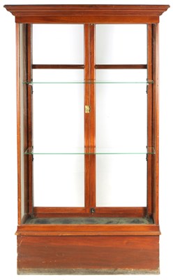 Lot 1083 - A LATE 19TH CENTURY MAHOGANY GLAZED DISPLAY CABINET