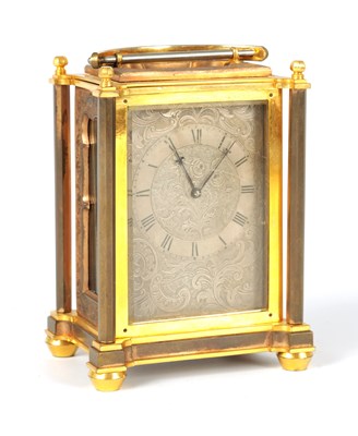 Lot 777 - A FINE MID 19TH CENTURY ENGLISH ENGRAVED FUSEE CARRIAGE CLOCK