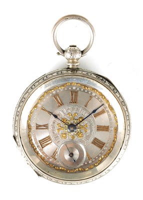 Lot 271 - A LATE 19TH CENTURY OPEN-FACED SILVER ENGRAVED POCKETWATCH