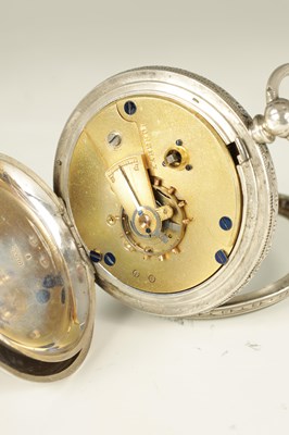 Lot 271 - A LATE 19TH CENTURY OPEN-FACED SILVER ENGRAVED POCKETWATCH
