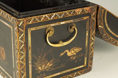 Lot 209 - A RARE LATE 17TH/EARLY 18TH CENTURY CHINESE MOTHER-OF-PEARL INLAID LACQUERED BOX AND COVER