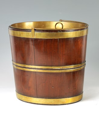 Lot 1090 - A GEORGE III MAHOGANY OVAL OYSTER PAIL