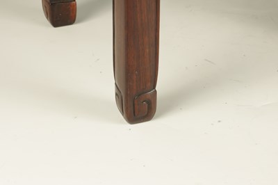 Lot 58 - AN 18TH CENTURY CHINESE HARDWOOD STOOL / SMALL OCCASIONAL TABLE