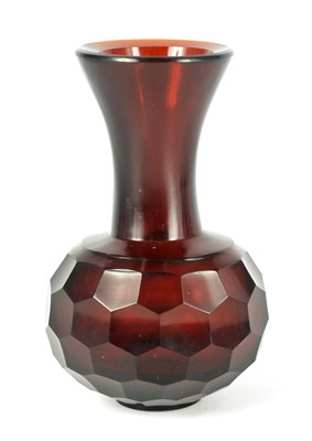 Lot 158 - A CHINESE RUBY GLASS VASE