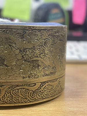 Lot 111 - A MEIJI PERIOD JAPANESE BRONZE BOX AND COVER