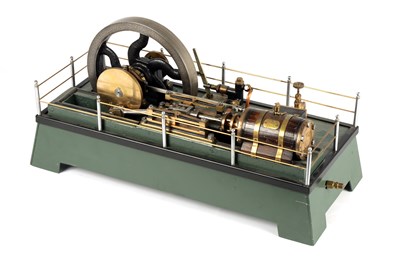 Lot 583 - AN EARLY 20TH CENTURY HORIZONTAL LIVE STEAM ENGINE