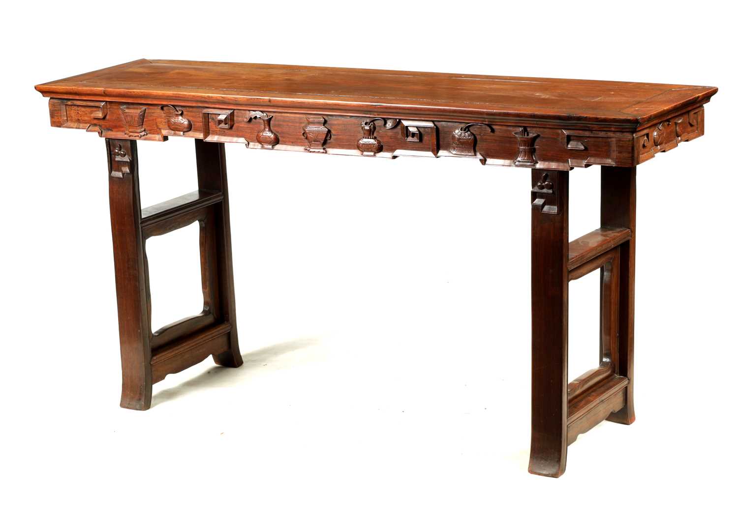 Lot 110 - A 19TH CENTURY CHINESE HARDWOOD ALTAR TABLE