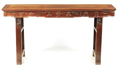 Lot 110 - A 19TH CENTURY CHINESE HARDWOOD ALTAR TABLE