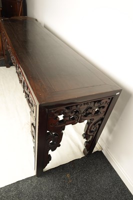 Lot 133 - A LARGE EARLY 19TH CENTURY CHINESE HARDWOOD ALTAR TABLE