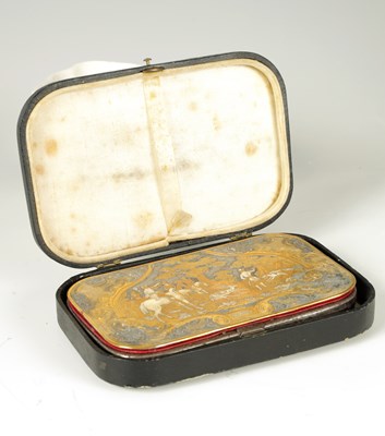 Lot 457 - JEAN JULIEN FAUCHERRE.  A FINE EARLY 19TH CENTURY CASED ENGLISH GILT OVERLAID STEEL CIGAR BOX