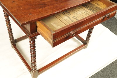 Lot 1011 - AN UNUSUAL WILLIAM AND MARY EXOTIC WOOD BOBBIN TURNED SIDE TABLE