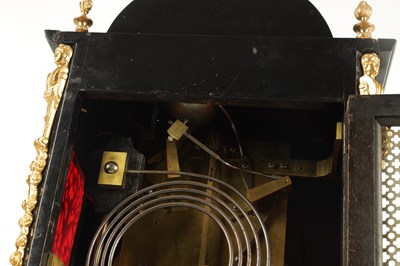 Lot 901 - A LARGE 19TH CENTURY ORMOLU MOUNTED TRIPLE FUSEE QUARTER CHIMING  BRACKET CLOCK