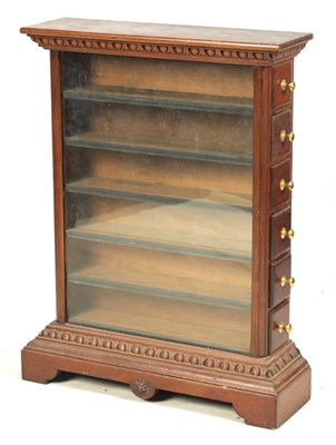 Lot 487 - A LATE 19TH CENTURY WALNUT CIGARETTE SHOP DISPLAY CABINET