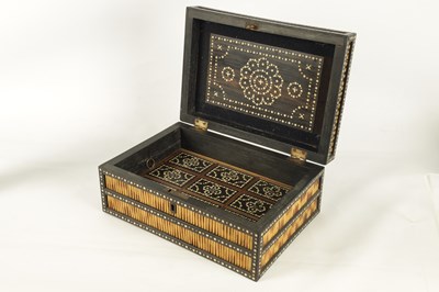 Lot 85 - A 19TH CENTURY ANGLO INDIAN PORCUPINE QUILL WORKBOX