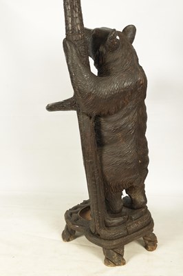 Lot 440 - AN IMPRESSIVE OVERSIZED 19TH CENTURY CARVED BEAR BLACK FOREST STICK STAND