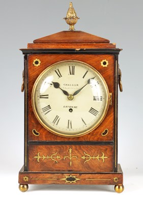 Lot 788 - CHALKER 68 SOUTH EATON PLACE, EATON SQUARE   A SMALL REGENCY TIMEPIECE BRACKET CLOCK