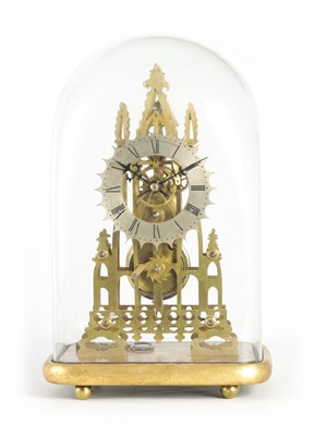 Lot 869 - R. DONALDSON, 8 HINDE STREET. W1. A LATE 19TH CENTURY ENGLISH SKELETON CLOCK