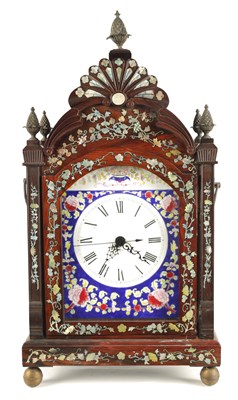Lot 910 - A LARGE 19TH CENTURY CHINESE  DOUBLE FUSEE BRACKET CLOCK