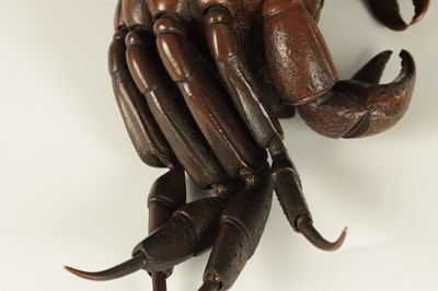 Lot 68 - A JAPANESE MEIJI PERIOD ARTICULATED BRONZE MODEL OF A CRAB