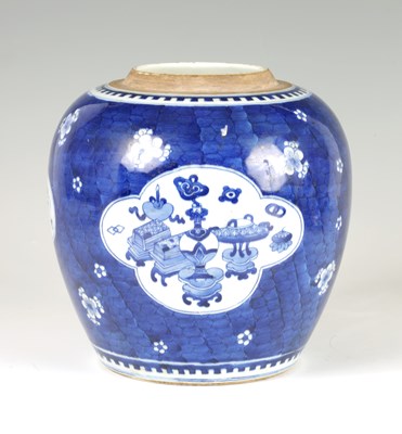 Lot 114 - A 19TH CENTURY CHINESE LARGE BLUE AND WHITE GINGER JAR