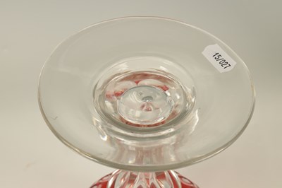 Lot 5 - A LARGE LATE 19TH CENTURY RUBY GLASS PRESENTATION GOBLET INSCRIBED JAMES MILLINGTON BY WEBB