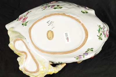 Lot 48 - A 19TH CENTURY EMILE GALLE FRENCH FAIENCE FLOWER BOWL MODELLED AS A SWAN WITH TWO SIGNETS