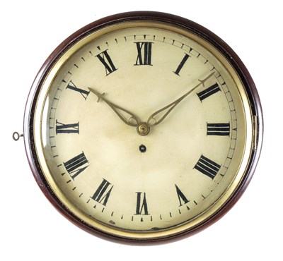 Lot 885 - A GEORGE III WOODEN DIAL FUSEE WALL CLOCK