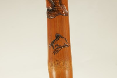 Lot 372 - A LATE 19TH CENTURY CHINESE CARVED BAMBOO SWORD STICK
