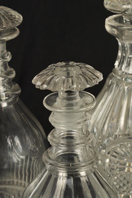Lot 18 - A COLLECTION OF FOUR LATE GEORGIAN CUT GLASS DECANTERS
