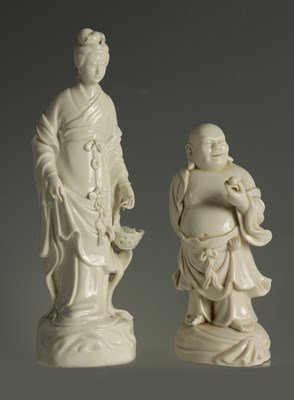 Lot 261 - TWO 19TH CENTURY CHINESE BLANC DE CHINE FIGURES
