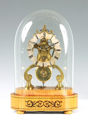 Lot 875 - A LATE 19TH CENTURY ENGLISH FUSEE SKELETON CLOCK