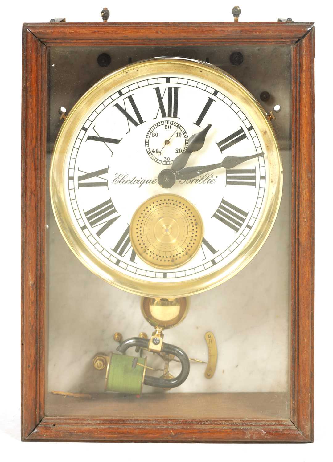 Lot 847 - AN EARLY 20TH CENTURY FRENCH BRILLIE ELECTRIC WALL MOUNTED WATCHMAN'S TIMEPIECE