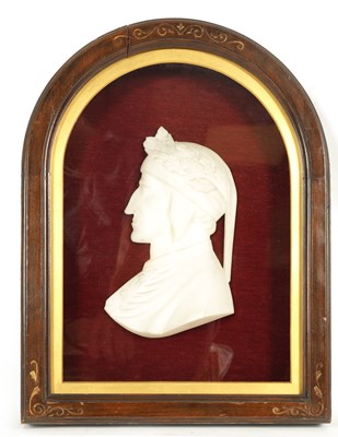 Lot 453 - A 19TH CENTURY CARRERA MARBLE PROFILE BUST PORTRAIT OF DANTE ALIGHIERI