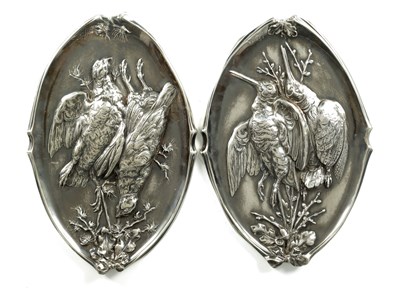 Lot 549 - SCHIESSVEREIN WIEDIKON ZURICH 1874-1934. A PAIR OF LATE 19TH CENTURY EMBOSSED SILVERED METAL PLAQUES