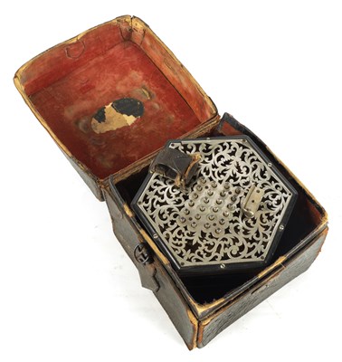 Lot 430 - A NICKEL ENDED ENGLISH CONCERTINA