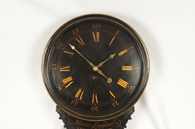 Lot 920 - WILLIAM GAMMON, HEREFORD  AN UNUSUAL GEORGE III TEAR-DROP SHAPED CHINOISERIE DECORATED TAVERN CLOCK