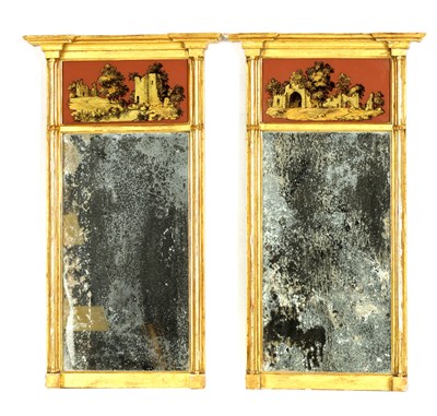 Lot 1126 - A PAIR OF 19TH CENTURY GILT MOULDED HANGING MIRRORS