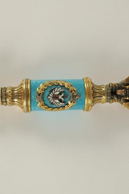 Lot 241 - A 20TH CENTURY RUSSIAN SILVER GILT AND ENAMEL LETTER OPENER