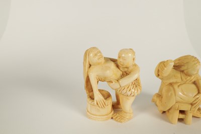 Lot 87 - TWO MEIJI PERIOD JAPANESE CARVED IVORY NETSUKES