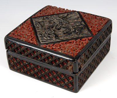 Lot 126 - A 17th/18th CENTURY CHINESE CINNABAR LACQUERED...