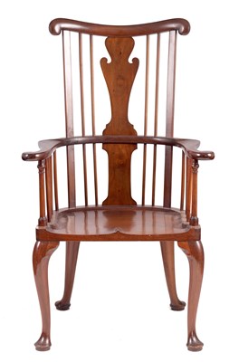 Lot 1057 - A LARGE LATE 19TH CENTURY MAHOGANY COMB BACK WINDSOR CHAIR