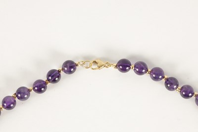 Lot 226 - A LADIES 14CT GOLD AMETHYST BEADED NECKLACE