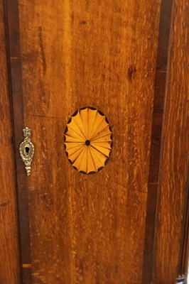 Lot 773 - JOHN MARR, RETFORD. A LATE GEORGE III OAK AND MAHOGANY OVAL DIAL LONGCASE CLOCK
