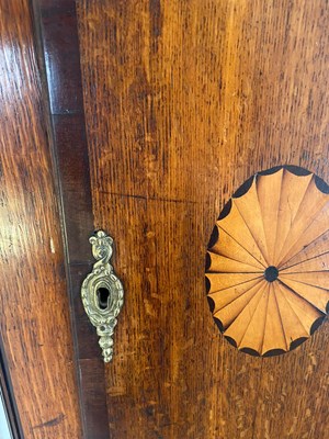 Lot 773 - JOHN MARR, RETFORD. A LATE GEORGE III OAK AND MAHOGANY OVAL DIAL LONGCASE CLOCK