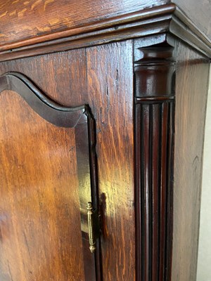 Lot 773 - JOHN MARR, RETFORD. A LATE GEORGE III OAK AND MAHOGANY OVAL DIAL LONGCASE CLOCK