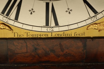 Lot 54 - THOMAS TOMPION, LONDINI. AN IMPORTANT AND RARE PRE NUMBERED CHARLES II FIGURED WALNUT DUTCH STRIKING BRACKET CLOCK