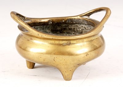 Lot 132 - A CHINESE MINIATURE BRONZE CENSER with dragon...
